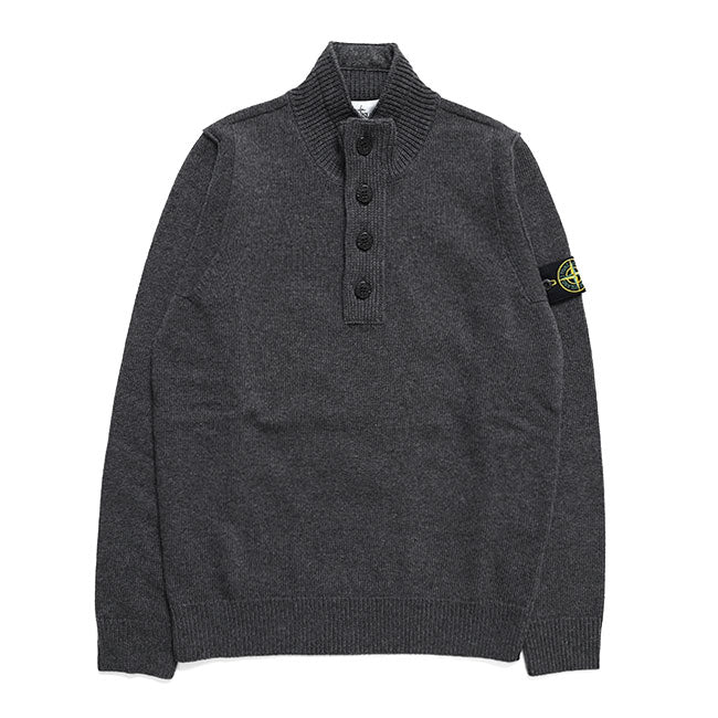 STONE ISLAND LAMBSWOOL HALF ZIP KNIT 5100040 S00A3 V0M62