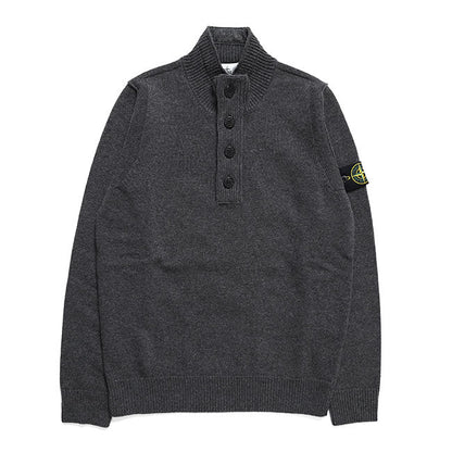 STONE ISLAND LAMBSWOOL HALF ZIP KNIT 5100040 S00A3 V0M62
