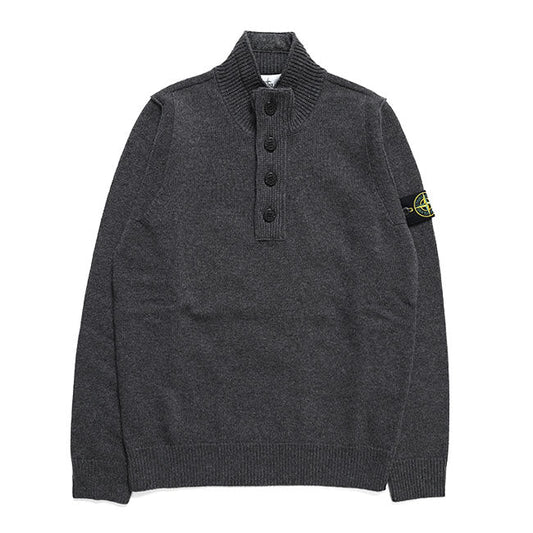 STONE ISLAND LAMBSWOOL HALF ZIP KNIT 5100040 S00A3 V0M62