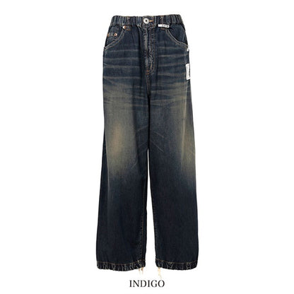Maison MIHARA YASUHIRO メゾンミハラヤスヒロ 色落ち加工 ライトデニム ワイドパンツ J15PT123