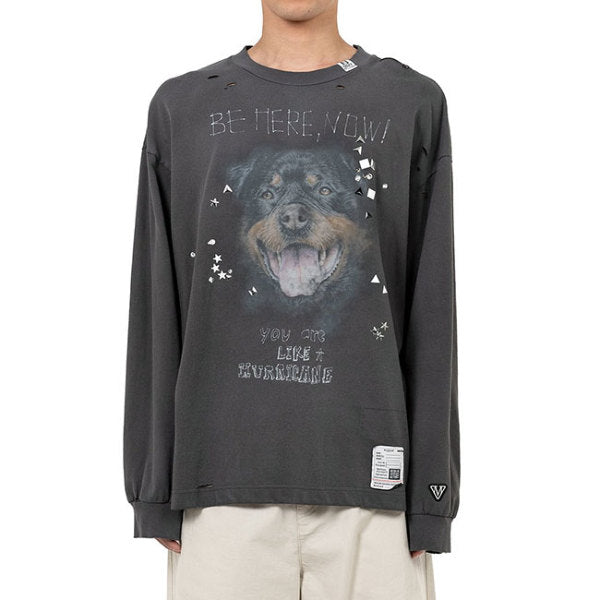 Maison MIHARA YASUHIRO メゾンミハラヤスヒロ ドッグプリント エンベリッシュド ロンT J15LT751