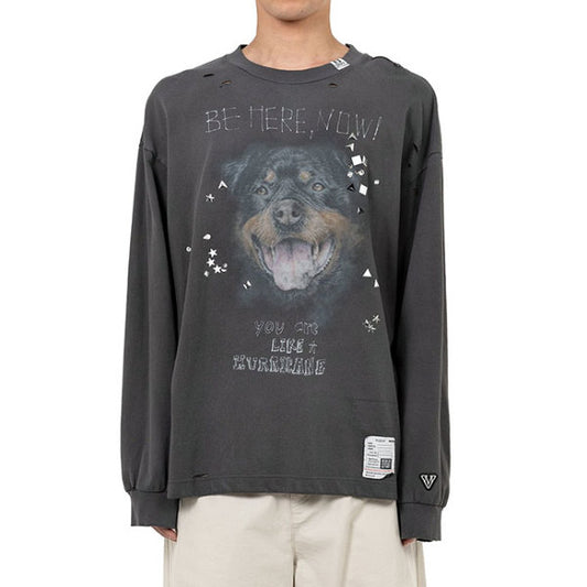 Maison MIHARA YASUHIRO メゾンミハラヤスヒロ ドッグプリント エンベリッシュド ロンT J15LT751