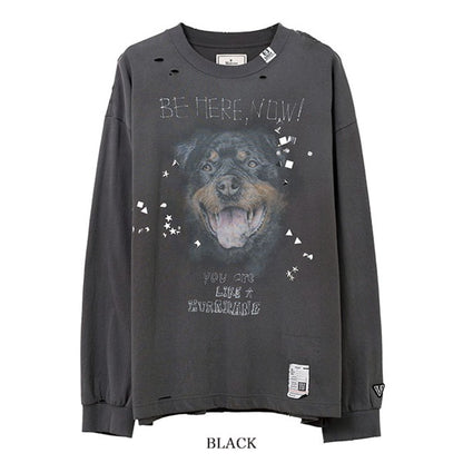 Maison MIHARA YASUHIRO メゾンミハラヤスヒロ ドッグプリント エンベリッシュド ロンT J15LT751