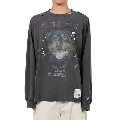 Maison MIHARA YASUHIRO メゾンミハラヤスヒロ ドッグプリント エンベリッシュド ロンT J15LT751
