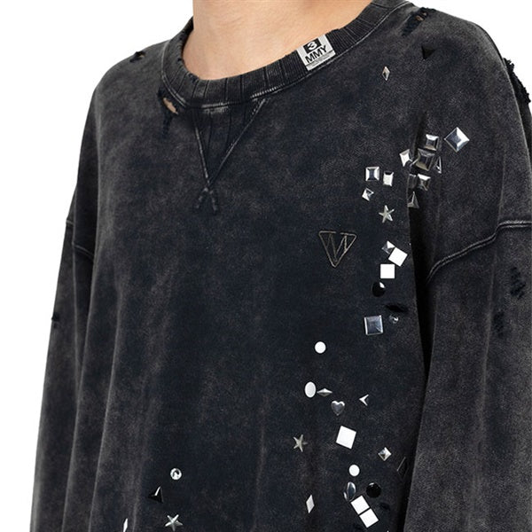 Maison MIHARA YASUHIRO メゾンミハラヤスヒロ エンベリッシュド クルーネック スウェット A15PO562