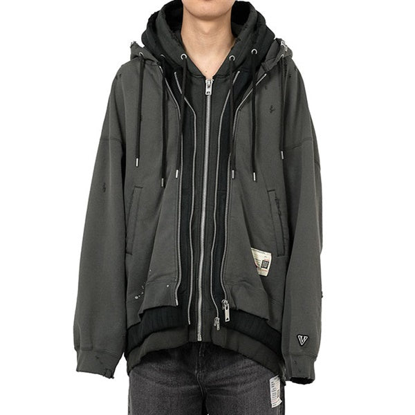 Maison MIHARA YASUHIRO メゾンミハラヤスヒロ トリプルレイヤード フーディー スウェットジャケット A15PK581