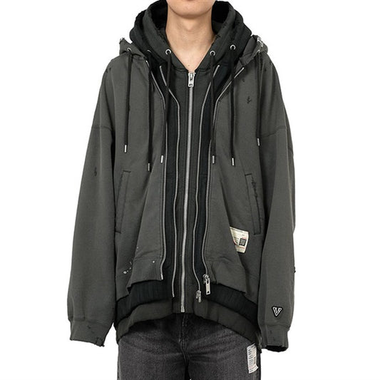 Maison MIHARA YASUHIRO メゾンミハラヤスヒロ トリプルレイヤード フーディー スウェットジャケット A15PK581