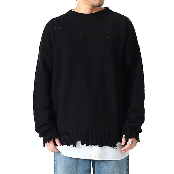 MM6 エムエムシックス メゾンマルジェラ ディストレスド レイヤリング コットンセーター SH0HL0037 M13220 900