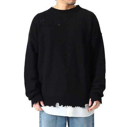 MM6 エムエムシックス メゾンマルジェラ ディストレスド レイヤリング コットンセーター SH0HL0037 M13220 900
