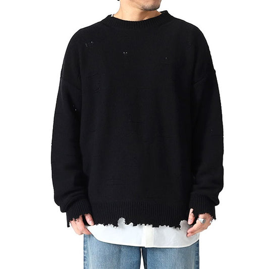 MM6 エムエムシックス メゾンマルジェラ ディストレスド レイヤリング コットンセーター SH0HL0037 M13220 900