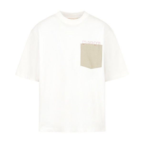 MARNI マルニ 胸ポケット ロゴ刺繍Tシャツ HUMU0352QS UTC406