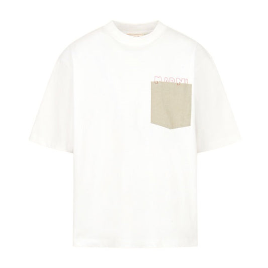 MARNI マルニ 胸ポケット ロゴ刺繍Tシャツ HUMU0352QS UTC406