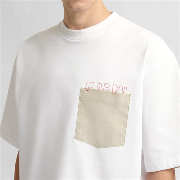 MARNI マルニ 胸ポケット ロゴ刺繍Tシャツ HUMU0352QS UTC406