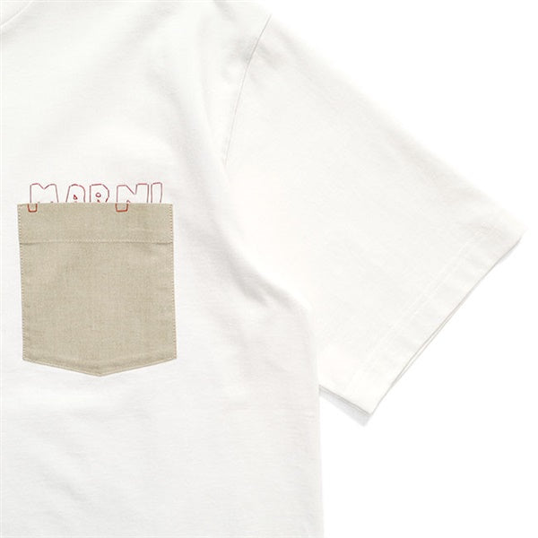 MARNI マルニ 胸ポケット ロゴ刺繍Tシャツ HUMU0352QS UTC406