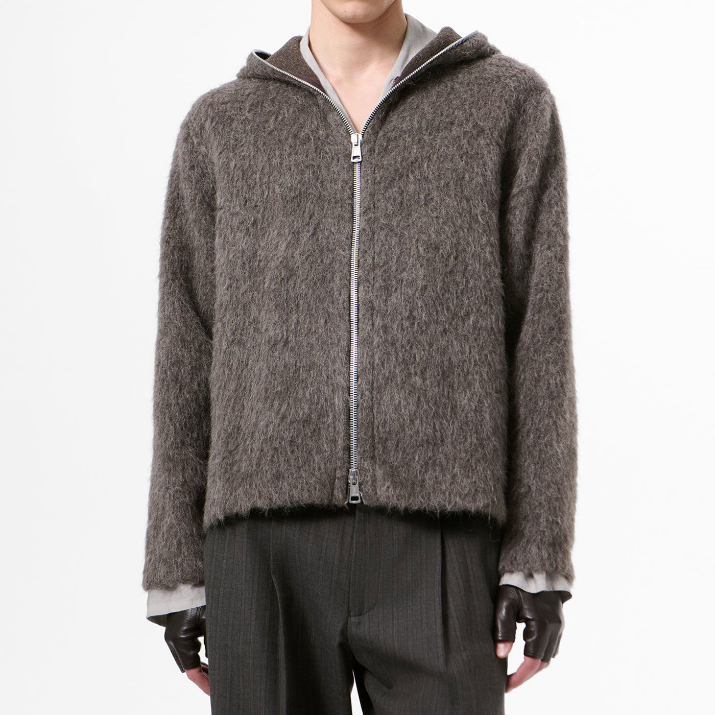 OURLEGACY 風 モヘアフルジップパーカー アワーレガシー Our Legacy アワーレガシー FULL ZIP HOOD ヘアリーウール フルジップ
