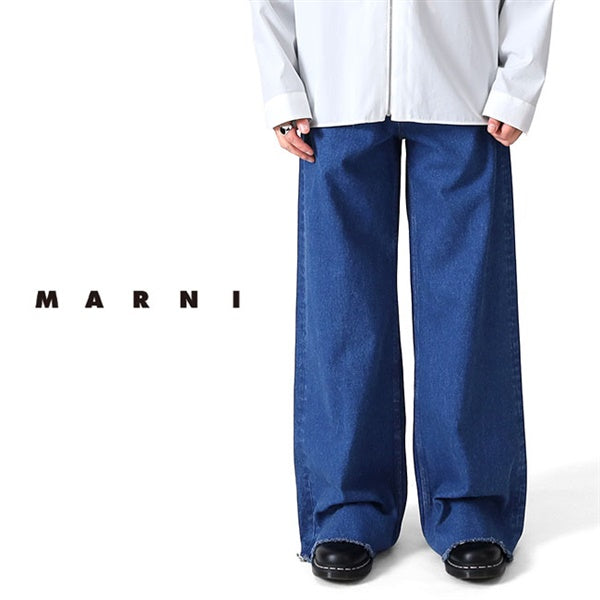 [SALE] MARNI マルニ レッドリボンベルト付き ローライズジーンズ PUJU0019A1 USCU83