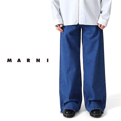 [SALE] MARNI マルニ レッドリボンベルト付き ローライズジーンズ PUJU0019A1 USCU83
