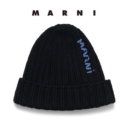 MARNI マルニ ロゴ刺繍 コットンニットキャップ CLZC0158A0 UFC850 **