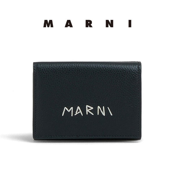 MARNI マルニ メンディングロゴ レザー 三つ折りウォレット PFMI0097U0 P6533 **