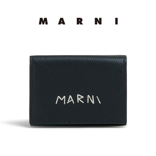 MARNI マルニ メンディングロゴ レザー 三つ折りウォレット PFMI0097U0 P6533 **