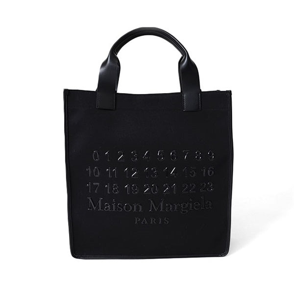 Maison Margiela ブラック トートバッグ Maison Margiela メゾンマルジェラ キャンバス ショッピングバッグ