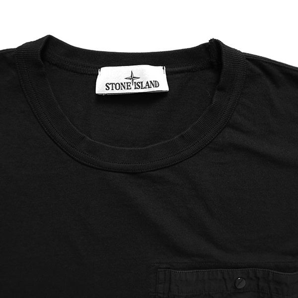 STONE ISLAND ストーンアイランド ガーメントダイ コンパスロゴ 胸ポケット Tシャツ 2100004