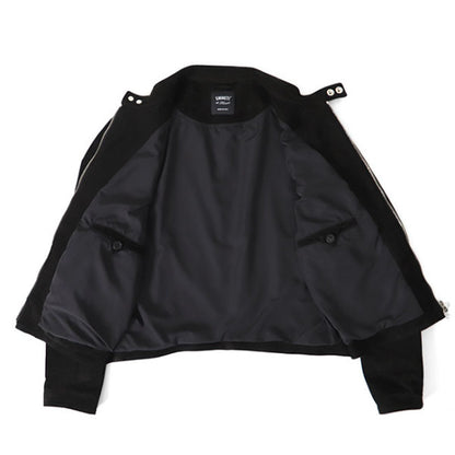 EMMETI × 干場義雅 エンメティ H UOMO CAMO アッカ ゴートスキンスエード シングルライダース レザージャケット