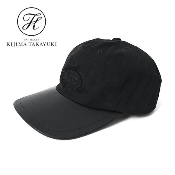 KIJIMA TAKAYUKI キジマタカユキ コットン×レザー ロゴパッチ キャップ W-251035