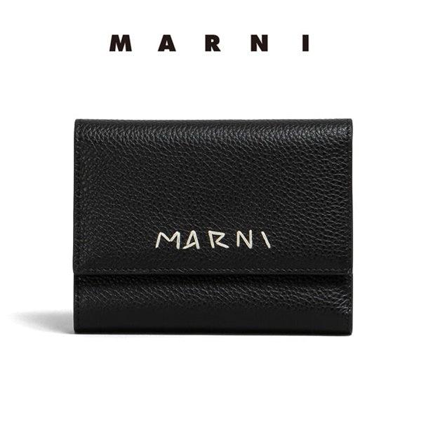 MARNI マルニ ロゴ刺繍 三つ折りレザーウォレット PFMI0105U0 P6533