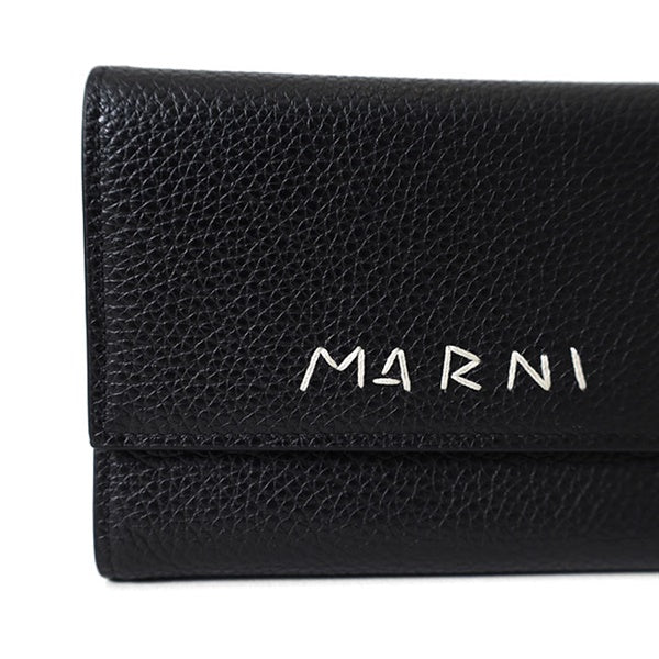 MARNI マルニ ロゴ刺繍 三つ折りレザーウォレット PFMI0105U0 P6533