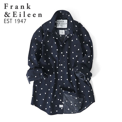 Frank&Eileen フランク&アイリーン FINBAR NWHT フィンバー ハート柄 イタリアンコットンシャツ 3620700007