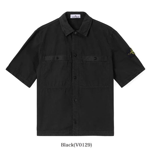 STONE ISLAND ストーンアイランド ブラッシュ加工 コットンキャンバスシャツ K1S151200029 S00WN