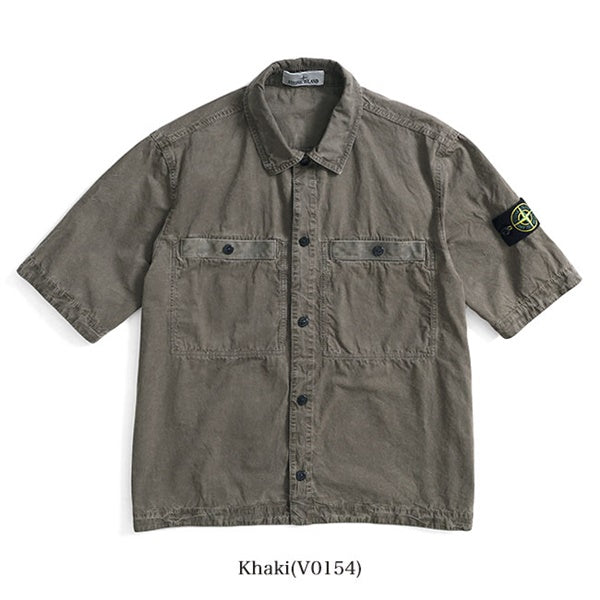 STONE ISLAND ストーンアイランド ブラッシュ加工 コットンキャンバスシャツ K1S151200029 S00WN