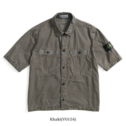 STONE ISLAND ストーンアイランド ブラッシュ加工 コットンキャンバスシャツ K1S151200029 S00WN