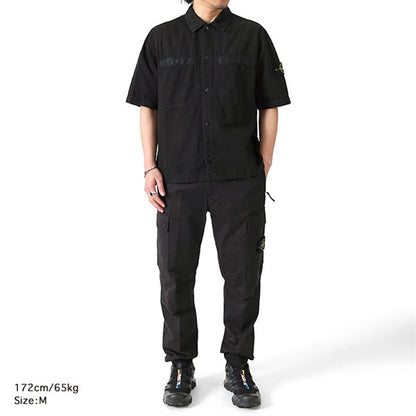 STONE ISLAND ストーンアイランド ブラッシュ加工 コットンキャンバスシャツ K1S151200029 S00WN
