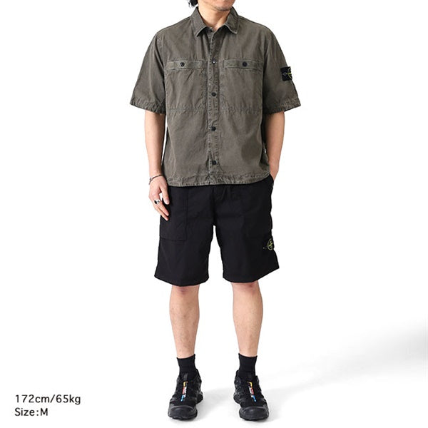STONE ISLAND ストーンアイランド ブラッシュ加工 コットンキャンバスシャツ K1S151200029 S00WN