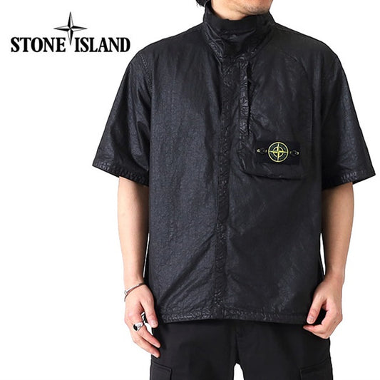 STONE ISLAND ストーンアイランド ガーメントダイ ナイロン スタンドカラーシャツ K1S151200028 S0069
