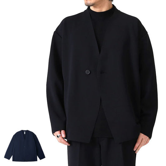CFCL シーエフシーエル MILAN COLLARLESS DOUBLE BREASTED BOXY JACKET ミラノリブ ノーカラージャケット