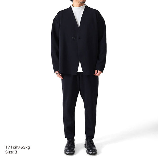 CFCL シーエフシーエル MILAN COLLARLESS DOUBLE BREASTED BOXY JACKET ミラノリブ ノーカラージャケット
