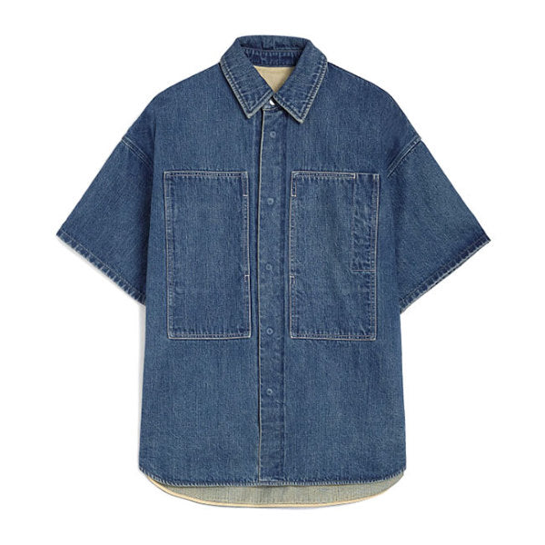 JIL SANDER+ ジルサンダープラス オーバーサイズ ブリーチデニムシャツ J47DL0168 J45291