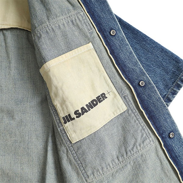 JIL SANDER+ ジルサンダープラス オーバーサイズ ブリーチデニムシャツ J47DL0168 J45291