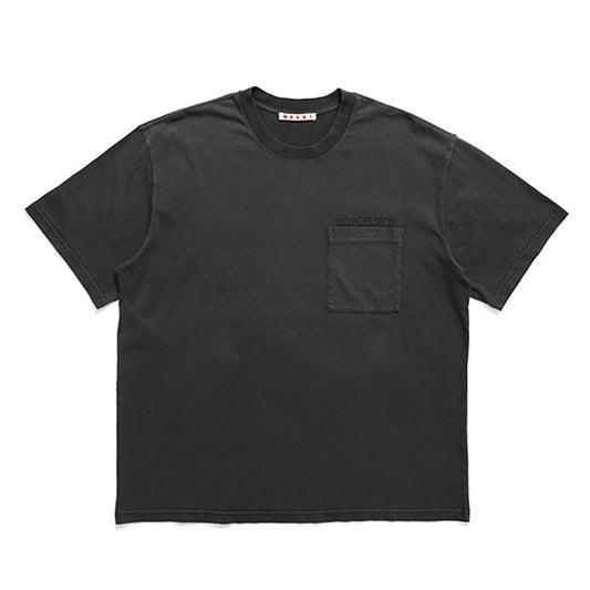 MARNI マルニ Marniパッチ ガーメントダイ 胸ポケット Tシャツ HUMU0358GX USCY94