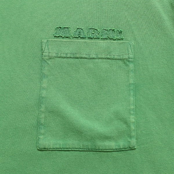 MARNI マルニ Marniパッチ ガーメントダイ 胸ポケット Tシャツ HUMU0358GX USCY94