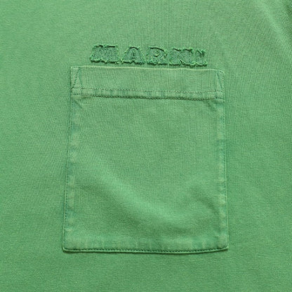 MARNI マルニ Marniパッチ ガーメントダイ 胸ポケット Tシャツ HUMU0358GX USCY94