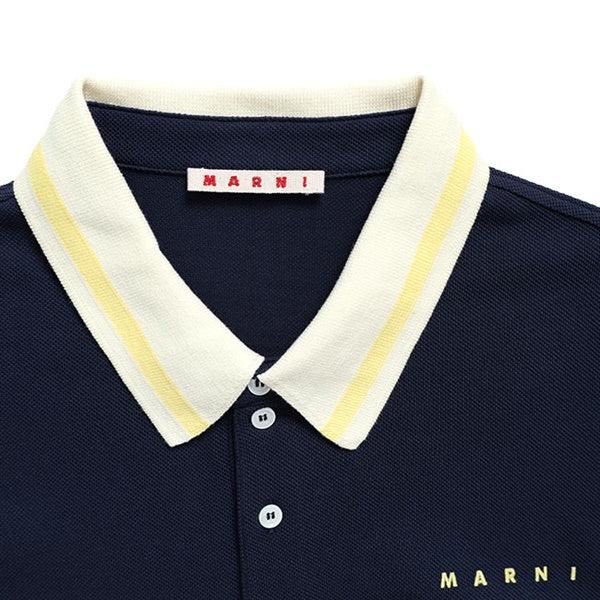 MARNI マルニ ロゴ刺繍 コットンピケ ポロシャツ POMU0051LS UTC599