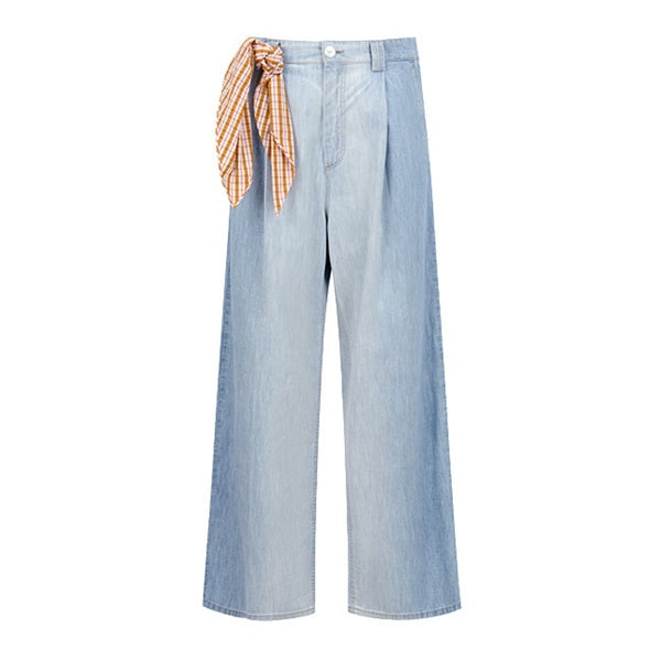MARNI マルニ フーラード付き シャンブレー ワイドジーンズ PUJU0126Q0 USCZ12