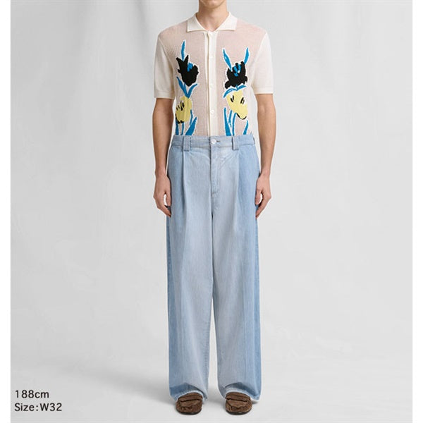 MARNI マルニ フーラード付き シャンブレー ワイドジーンズ PUJU0126Q0 USCZ12