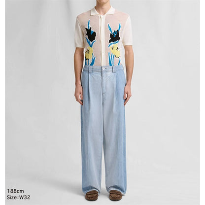 MARNI マルニ フーラード付き シャンブレー ワイドジーンズ PUJU0126Q0 USCZ12