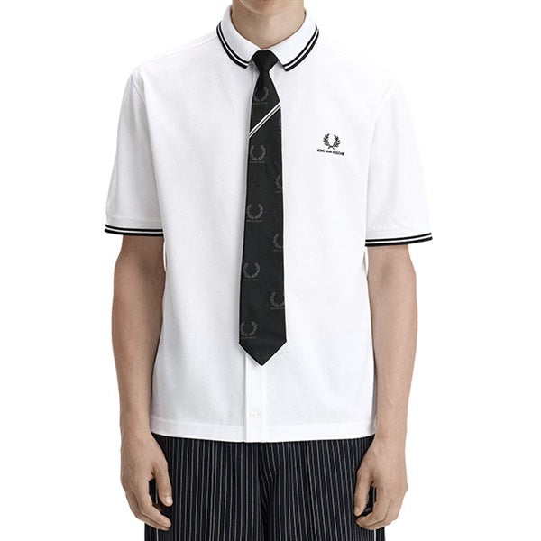 FRED PERRY x KRIS VAN ASSCHE フレッドペリー クリスヴァンアッシュ ネクタイ付き ピケシャツ SM2110