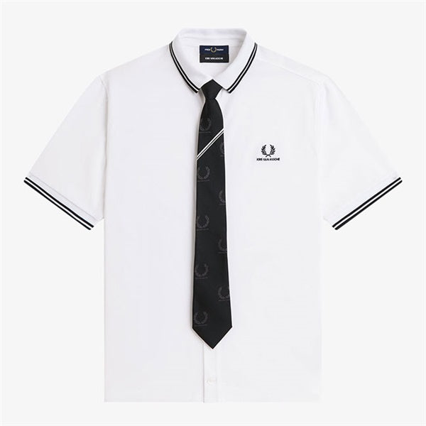 FRED PERRY x KRIS VAN ASSCHE フレッドペリー クリスヴァンアッシュ ネクタイ付き ピケシャツ SM2110